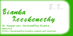 bianka kecskemethy business card